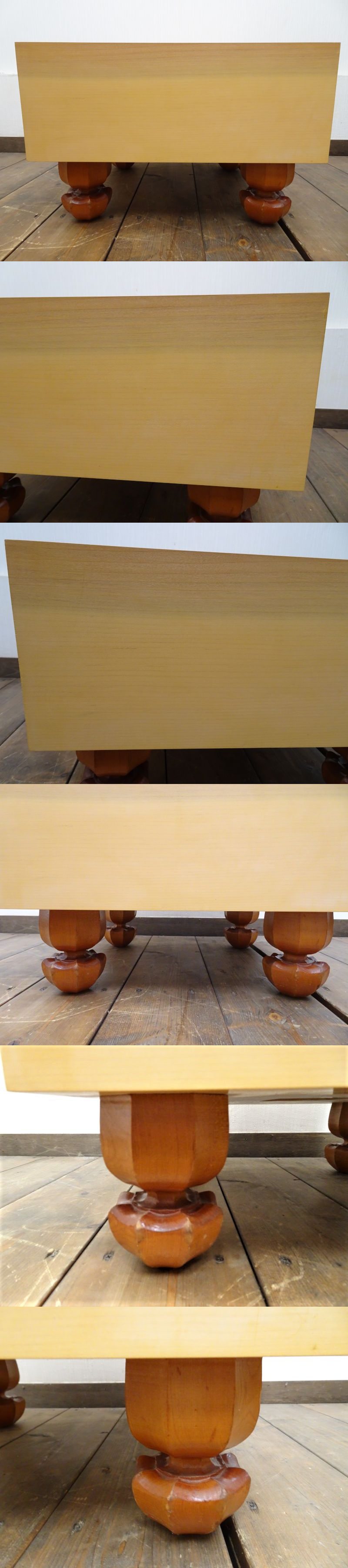 直E01653★囲碁盤 ヘソ 有 足付き / 6寸 へそ 臍 脚 蓋 碁盤 趣味