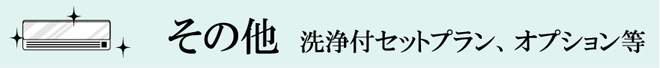 その他　洗浄付セットプラン、オプション等