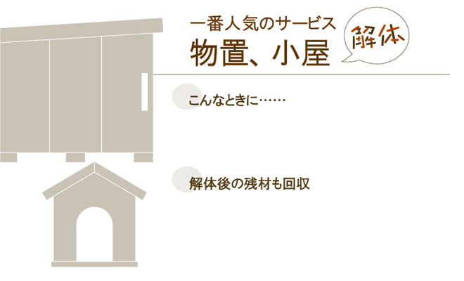 一番人気のサービス　物置、小屋